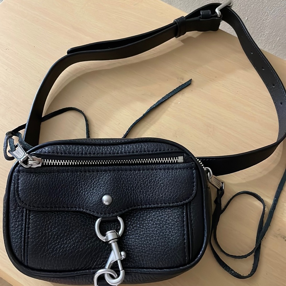 New without Tag REBECCA MINKOFF BLYTHE LEATHER ADJUSTABLE BELT BAG Black